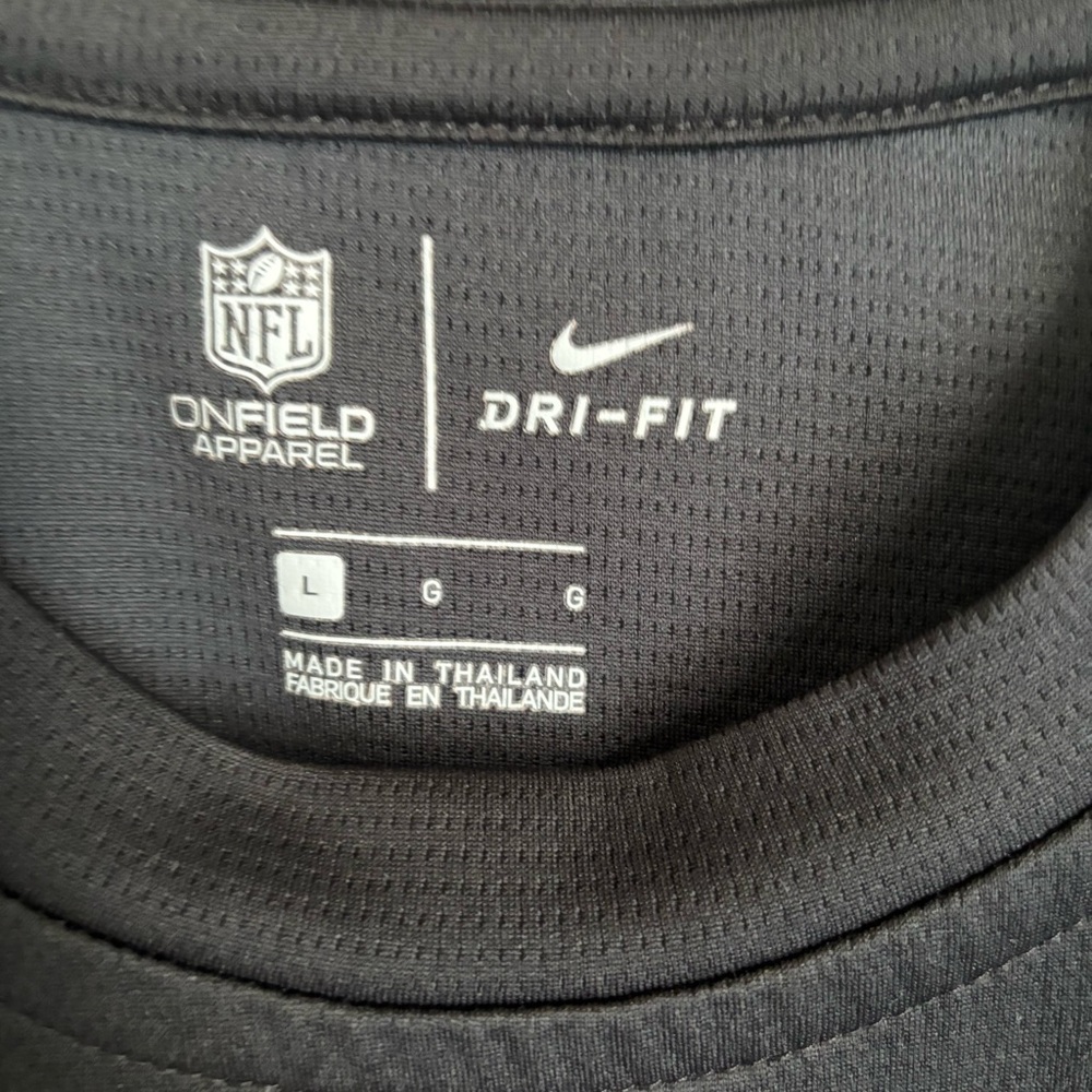 NFL Dri-Fit Black/gray/Red Mens Nike Short Sleeve Tee On field Apparel‎ Size L - Picture 3 of 12